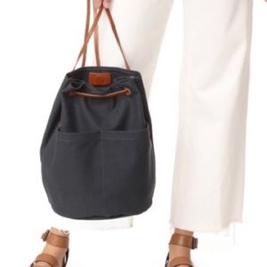Madewell The Convertible Canvas Backpack Navy Blue